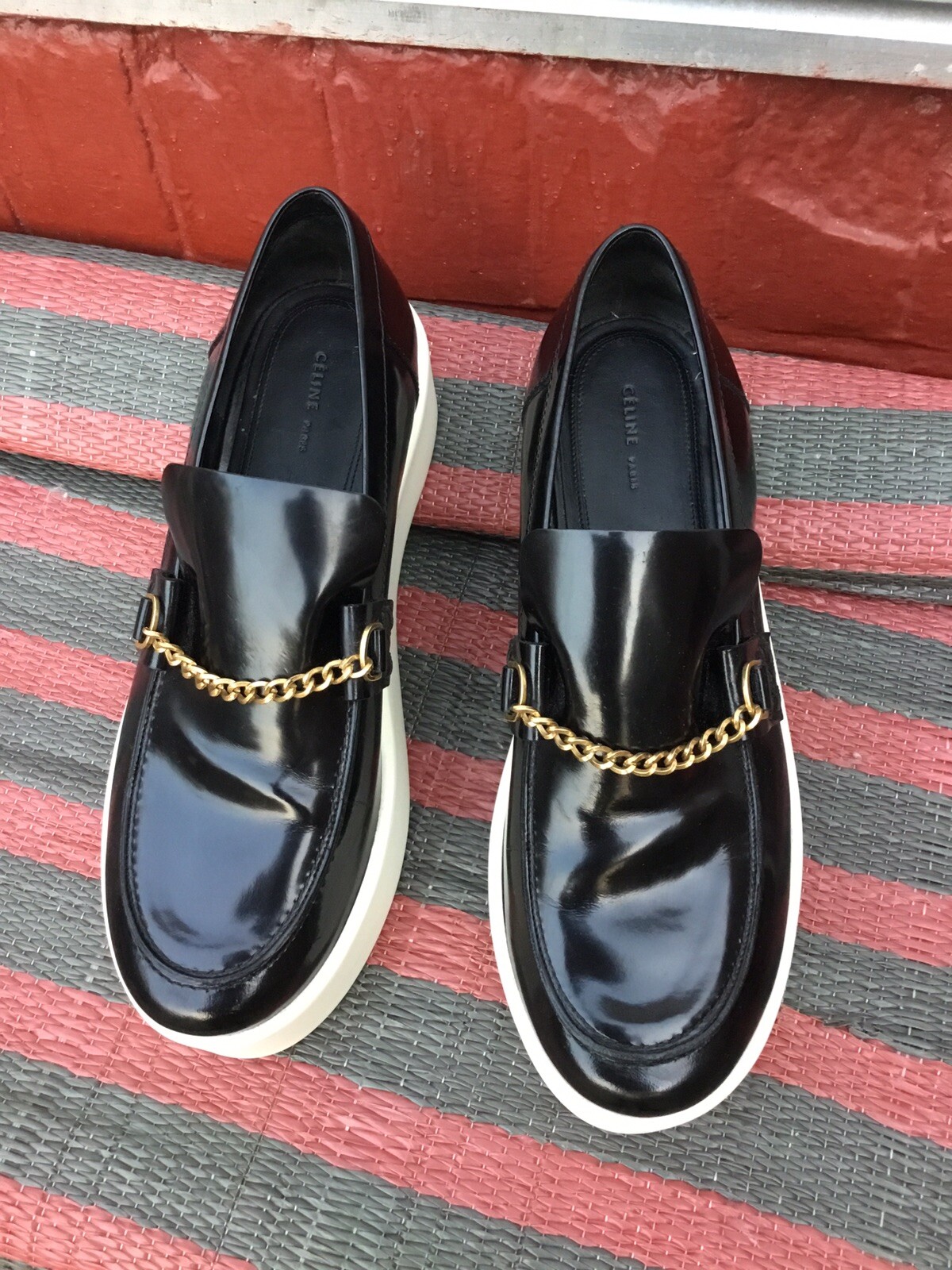 Céline Women’s Black Golden Chain Loafers RRP £555 image 8