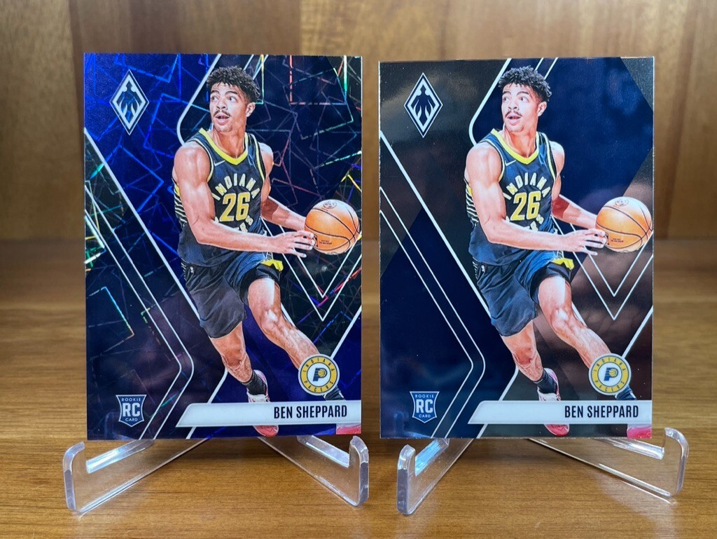 2023-24 Panini Phoenix Ben Sheppard RC Blue Lazer 219/275 #253 + Base PACERS