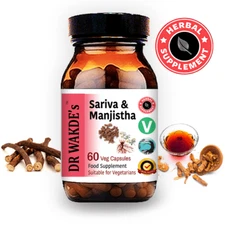 DR WAKDE'S Sariva & Manjistha Capsules | 60 Veg Caps | Ayurvedic Supplement |...