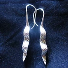 Fine Earrings Hill tribe Solid Silver Karen tribal Twist Leaves Amazoness SKU000