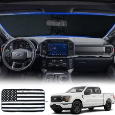 For Ford F150 F250 American US Flag Large Car Windshield Sun Shade Visor Cover