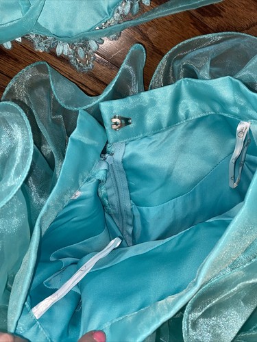 Q BY DA VINCI Formal Quinceanera Prom Sweet 16 Ball Gown TURQUOISE SZ 2 - Picture 11 of 12