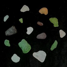 Genuine Natural California Sea Glass Surf Tumbled Beach Glass Lot 15 Pieces 