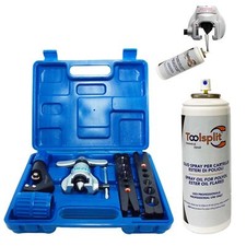 Utensile per flangiatura PROFESSIONALE pollici/mm in set con spray olio estere 200ml per condizionatore