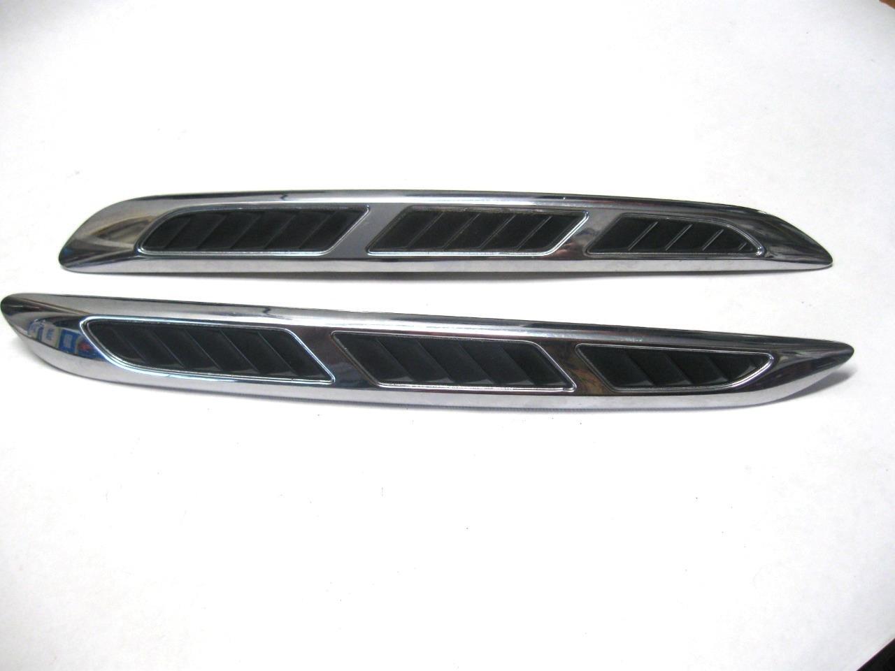 BUICK ENCLAVE HOOD CHROME EXTERIOR TRIM INSERT SET L/R 2008 2012 OEM