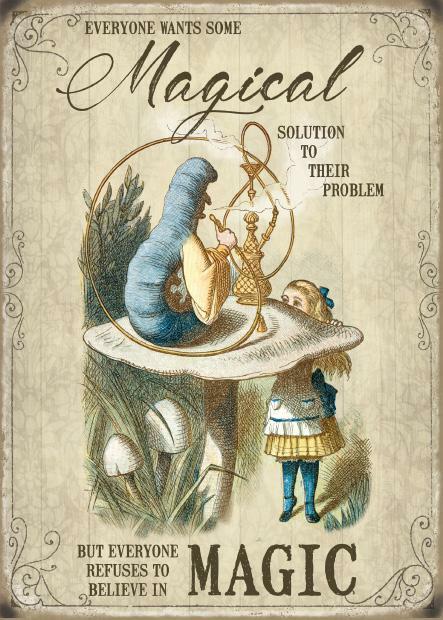 Everyone Wants Some Magical Solution... Alice In Wonderland Small Metal Sign