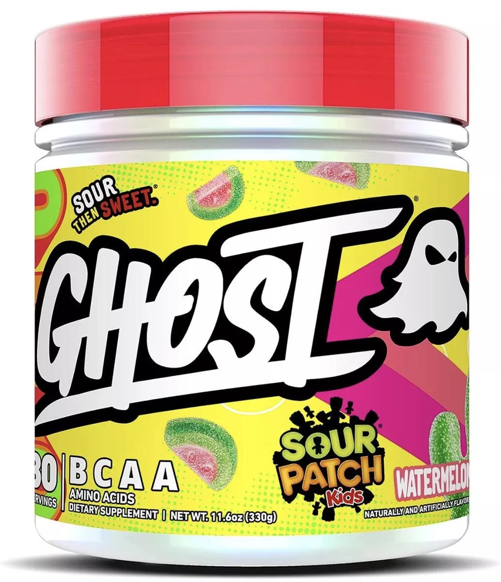 GHOST Pre Workout BCAA Pre Amino Acids, Sour Patch Kids Watermelon