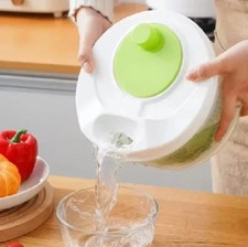 Salad Spinner Plastic Vegetable Large Veg Leaf Colander Dryer Drainer Bowl