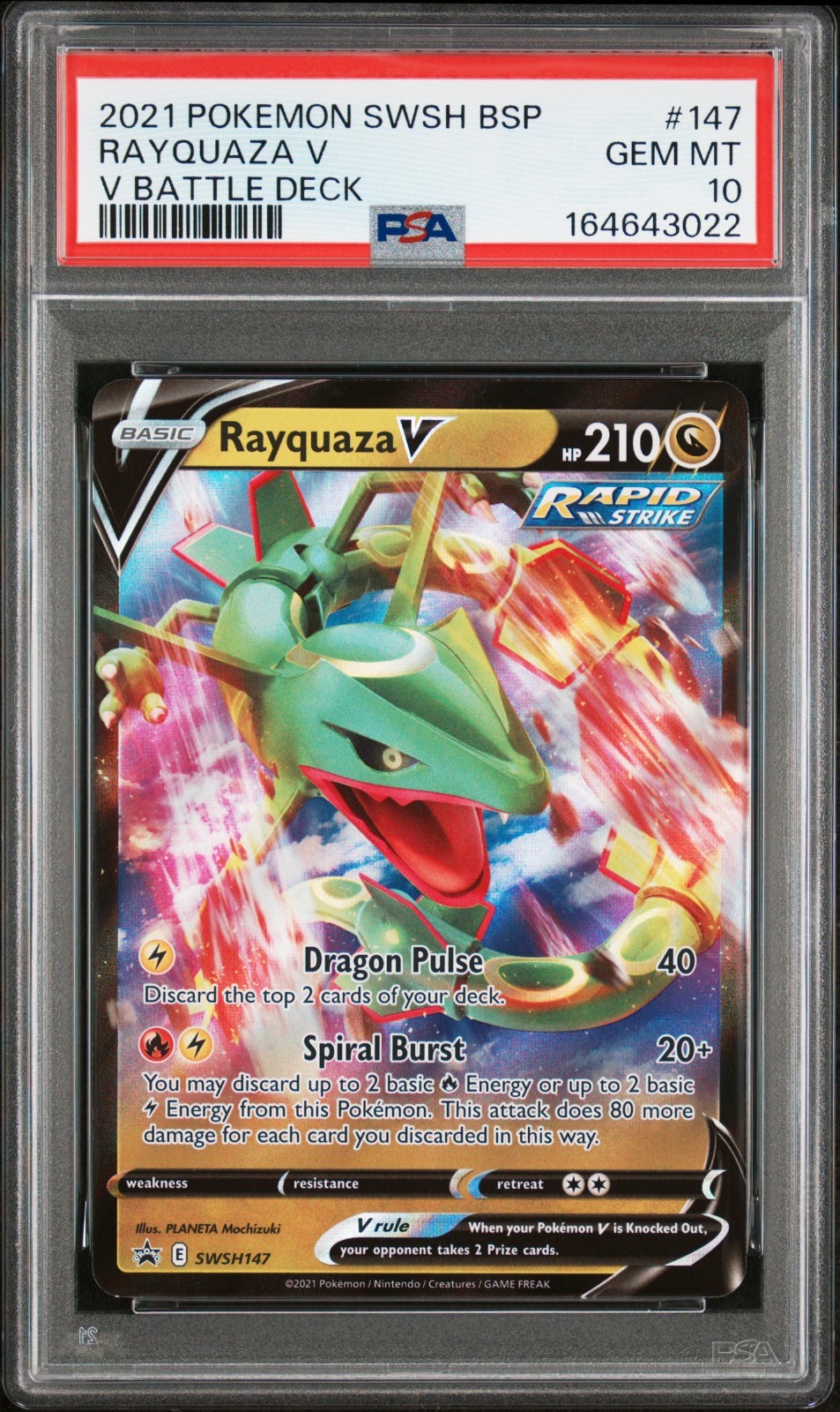 Pokémon Rayquaza V SWSH147 - Black Star Promo - PSA 10 view 1