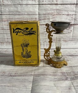 Vintage Medical Vapo Cresolene Vaporizer Kerosene Oil Lamp With Box 6"