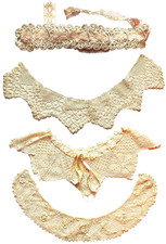 Lot 4 Victorian Hand Made Bobbin Lace Collar White Ladies Dress Trim Embroider M