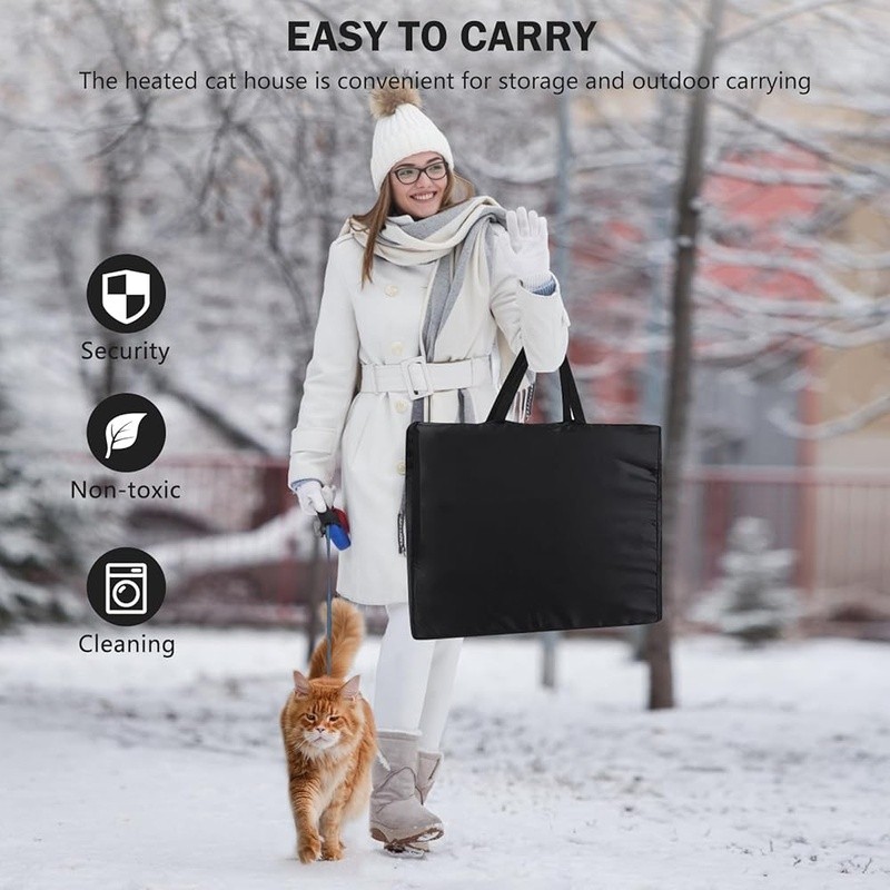 Heated Outdoor Cat House Insulated Weatherproof Shelter Feral Stray Cats New