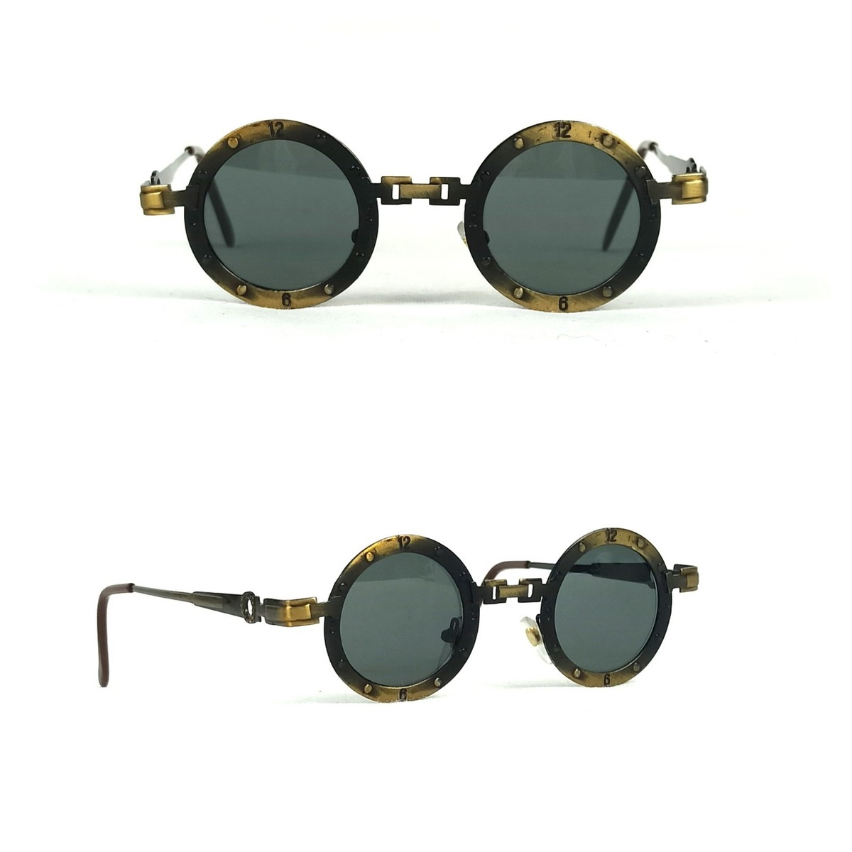 Unisex Retro Round Metal Sunglasses, Classic , Resor Vintage Retro Metal Rimless Round Sunglasses for Mens Women  main image 4