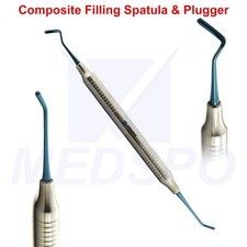 Dental Flat Plastic Amalgam Composite Filling Spatula Blue Restorative Plugger