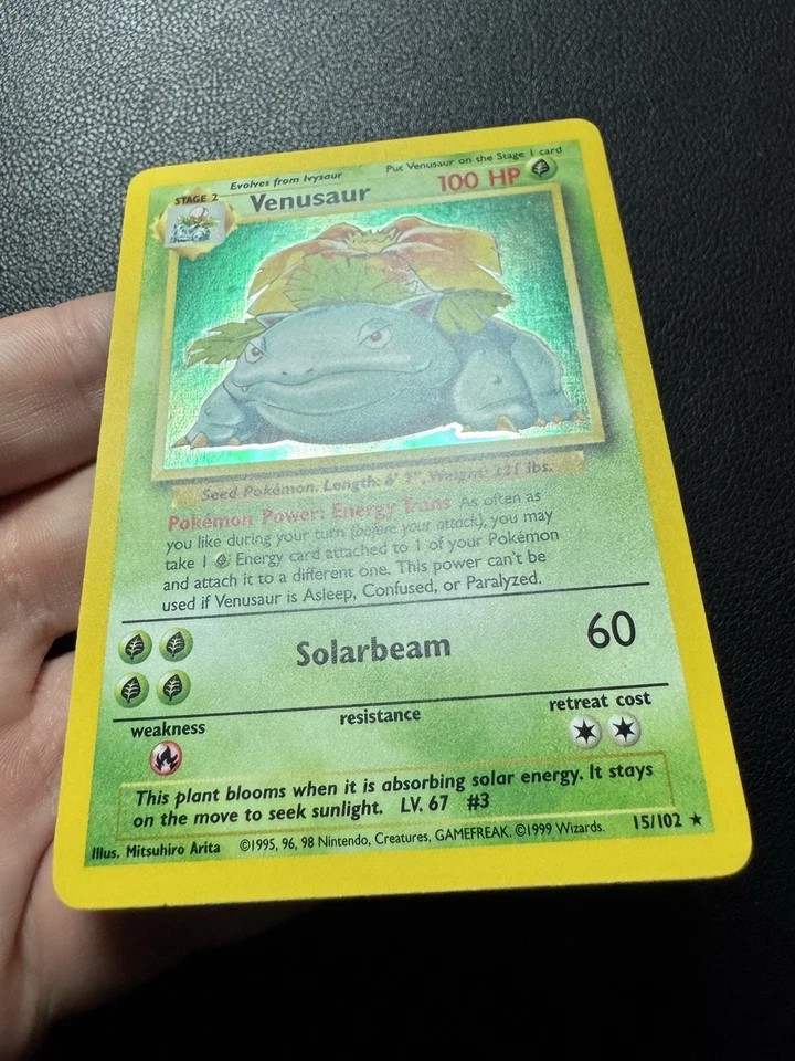 Venusaur 15/102 Holo 1999 Base Set Pokemon Card TCG NM - Image 4 of 4