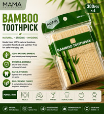 1200 PCS Natural Bamboo Toothpicks Double Pointed Disposable Picks