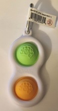 NEW Fat Brain Toy Co. Simpl Dimpl Lime/Orange with Carabiner Clip-On Stress Toy