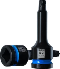 toolant Torx T50 Impact Bit Socket Set 2pcs,1/2" S2 Steel Air Drive Star 