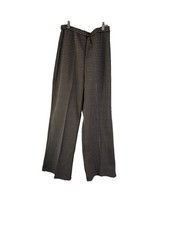 Vintage 70s Womens 16 Large Plaid Knit High Rise Wide Leg Pants USA Rockabilly