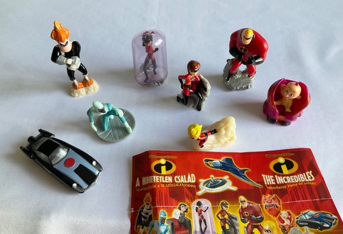 Ferrero Kinder Surprise Toys The Incredibles Lot Of 8 Mini Figures