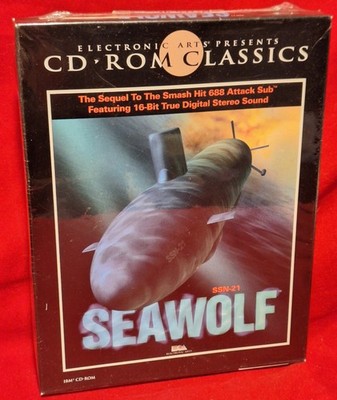 New! Seawolf SSN-21 Slim Big Box PC 1994 EA CD-ROM Classics Sealed!