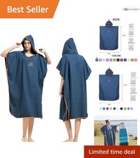Quick Dry Microfiber Surf Poncho for Outdoor Changing - Lightweight Bath Robe