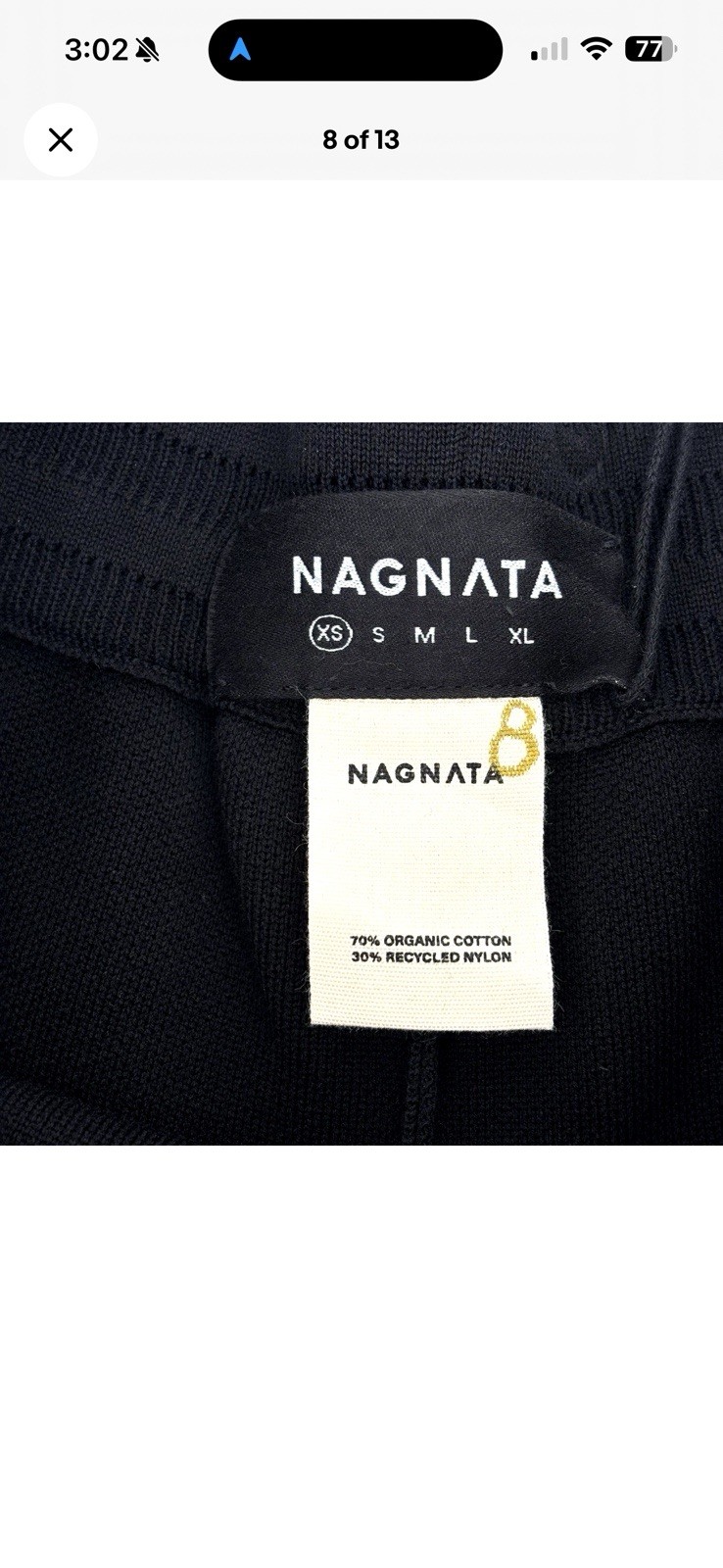 Nagnata Symbol Track Pant XS Organic Cotton Black Active Wear MSRP $489 image 8