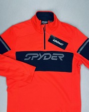 Spyder Mens Speed Fleece 1/2 Fleece Pullover Sweatshirt Volcano Red Sz L - 129