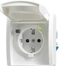 Busch-Jaeger 3120EUGB-44 FI-Schukomat SCHUKO Steckdose Allwetter 44 alpinweiß