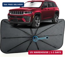 Car Windshield Sun Shade for Grand Cherokee 4XE 22-26,Foldable Car Sunshade Fo