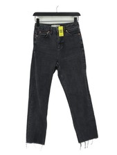 Topshop Women's Jeans W 26 in Grey Cotton with Elastane, Polyester Straight