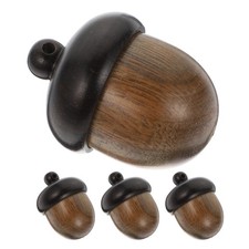 4 Pcs Wooden Nut Hanging Ornament Acorn Charm Disconnectable for Christmas
