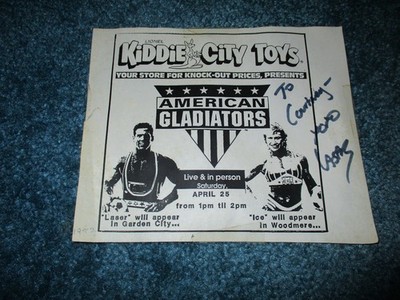1990's American Gladiators Laser Autograph I got in person at toy store