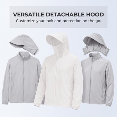 Unisex Sun Protection Jacket UPF 40+, Lightweight Long Sleeve Outdoor UV Jacket
