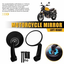 7/8" Motorcycle Motorbike Handle Bar End Mirror For Honda Grom 125 MSX125 CBR125