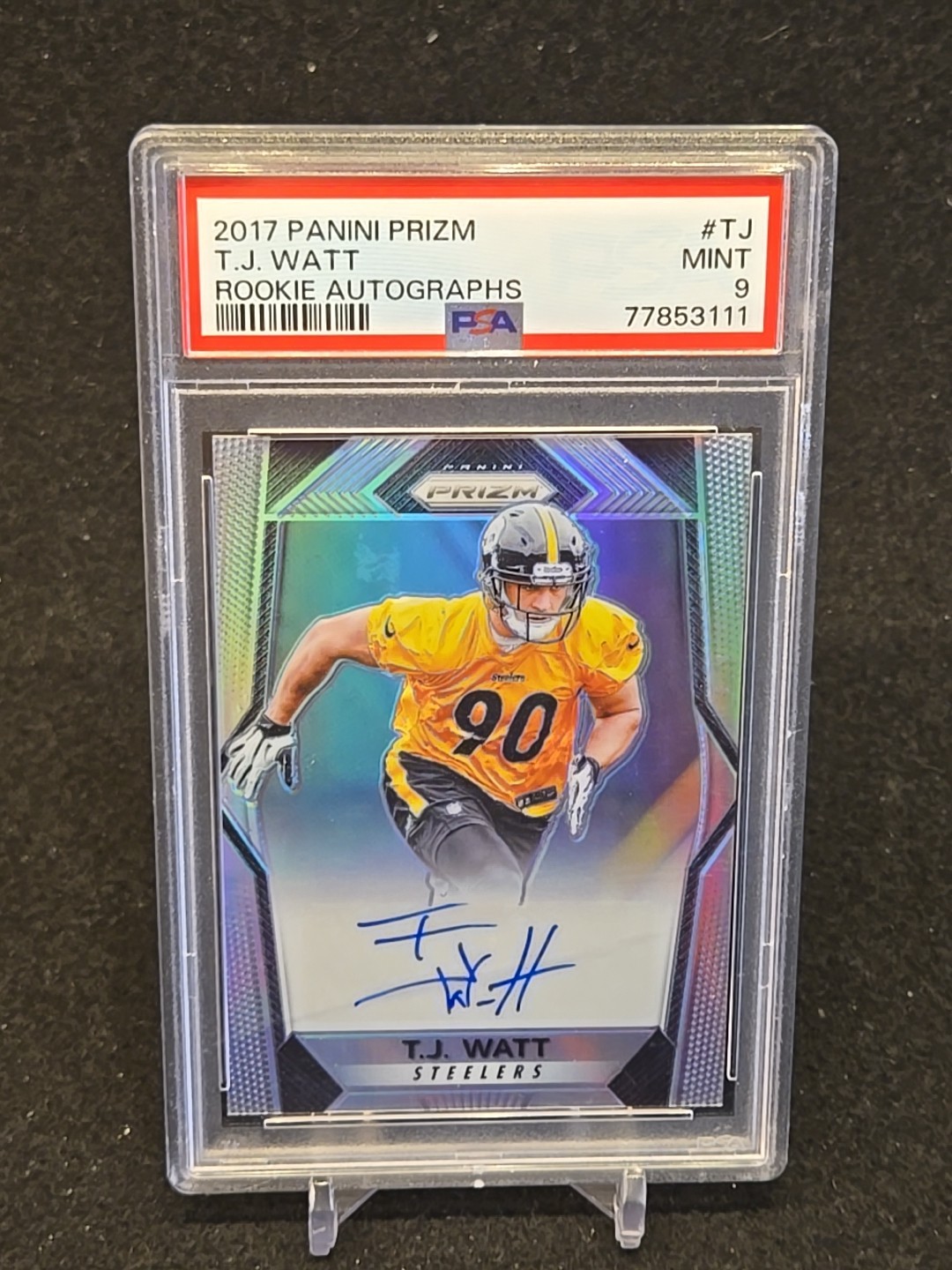 T.J. Watt 2017 Panini Prizm #RA-TJ PSA 9 Auto Rookie RC
