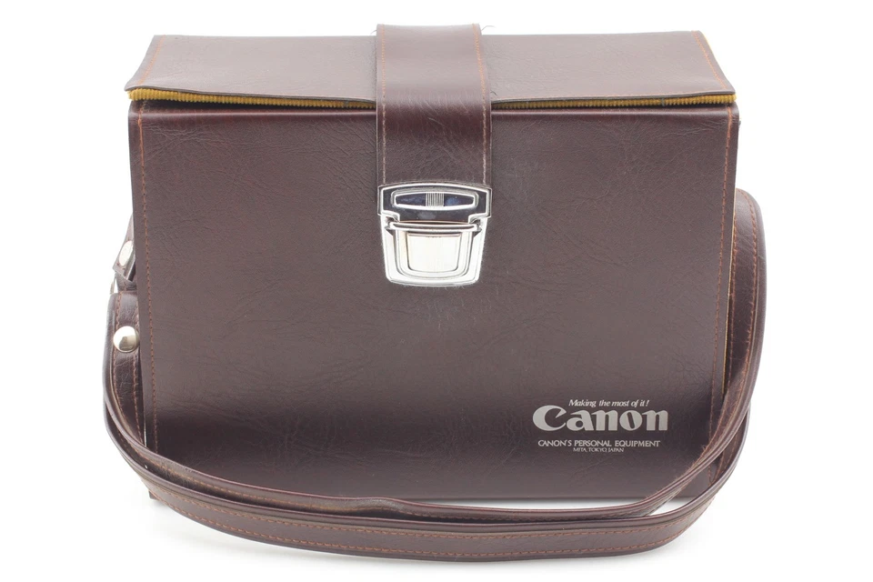 [Near MINT] Canon Genuine Vintage Leather Camera Bag Brown Hard Case From JAPAN - Image 2 of 4
