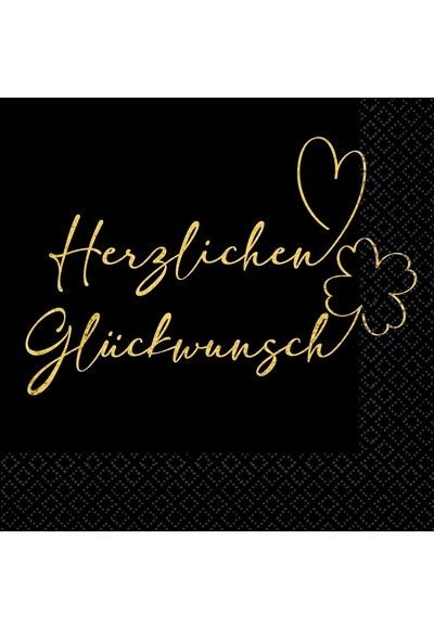"Gadget - 16 Napkins \"Herzlichen Gluckwunsch\" 33Cm X 33Cm -D- Amscan"-image