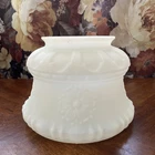 Vintage 3 -7/8” Fitter Embossed Flower White Milk Glass Gas Lamp Light Shade