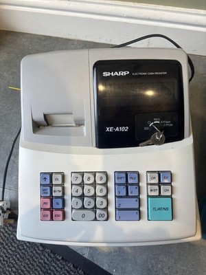 Sharp XE-A102 elektronische Registrierkasse mit Schlüssel funktionsfähig sehr guter Zustand