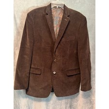 Lauren Ralph Lauren 42R Brown Corduroy Blazer Paisley Lined Sport Coat