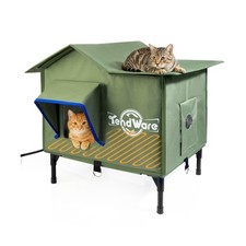Outdoor Cat House Heated Cat House for Outside with Elevated Base Cat-Attract...