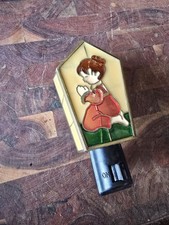 Stained glass night light plug in Prayer Vintage Americana Works 