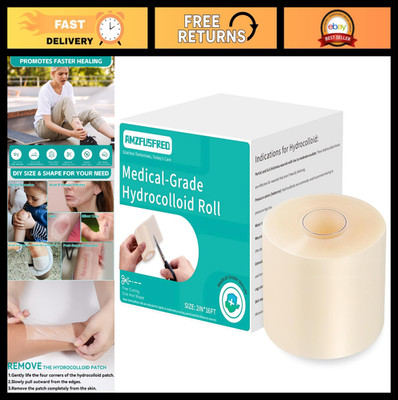 Hydrocolloid Roll Bandages 2in x 16ft - Medical-Grade Wound Care Patches, Waterp