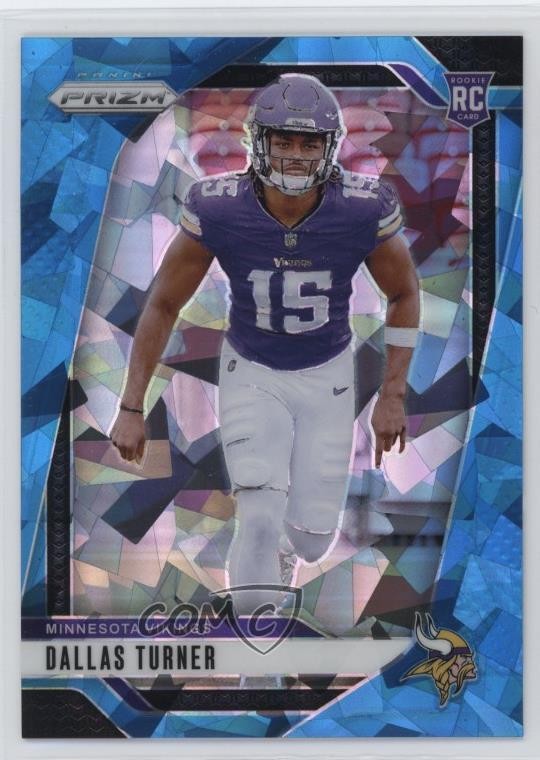 2024 Panini Prizm Rookies Blue Ice Prizm 25/99 Dallas Turner #324 0rz7