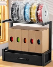 2-Tier Desktop Filament Storage Rack with Fabric Drawer - 3D Printer Filament...