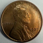 1937 Uncirculated Lincoln Wheat Cent Exact Coin Imaged #LWC2415