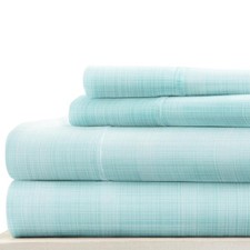 Linen Market Double-Brushed Patterned Microfiber Full Sheet Set 4 Piece Oek...
