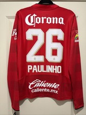Paulinho #26 Mens MEDIUM New Balance Deportivo Toluca Match Authentic Jersey