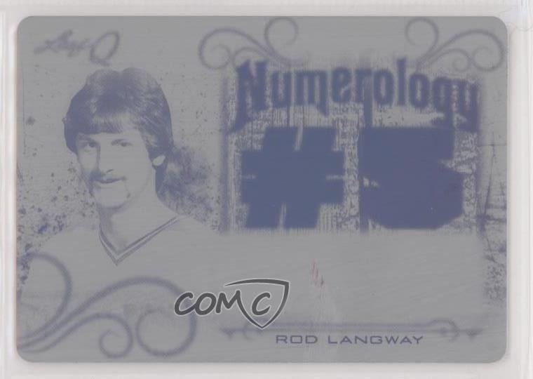 2019-20 Leaf Ultimate - Leaf Q Numerology Rod Langway #N-RL1 Printing Plate Black /1
